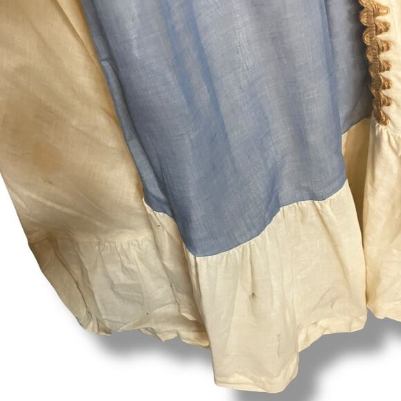 Ultra-Rare 1960s Made-In-California Prairie Maxi Cream-Blue Ric-Rac + Tag - Picture 13 of 13